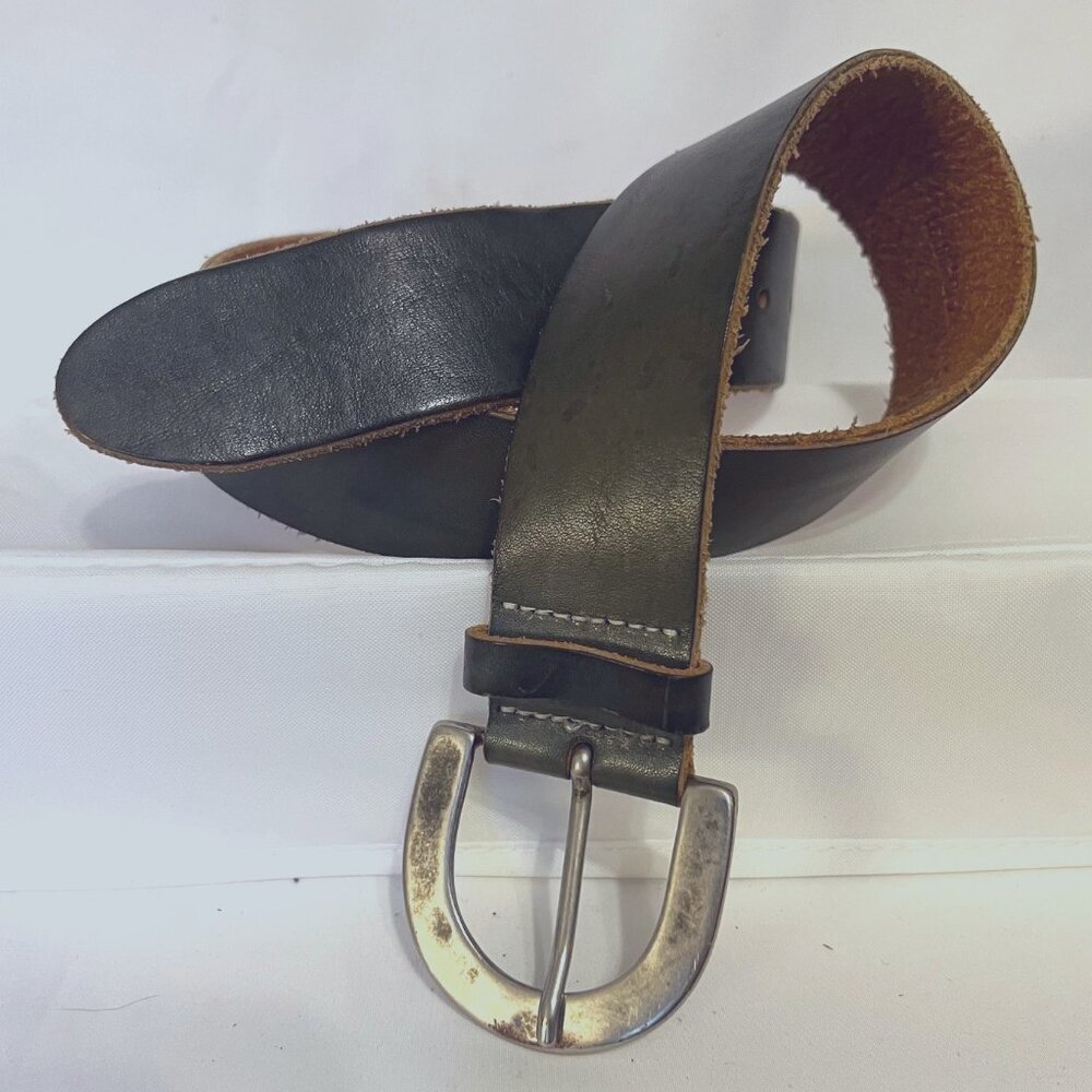 Fabio Corti-Women's Small Distressed Green Genuine Leather Made in Italy Belt - Picture 3 of 16